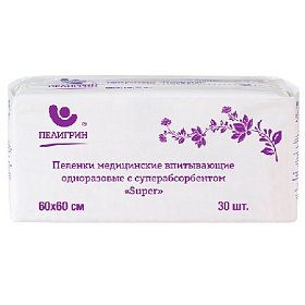 купить Пеленки медицинские впитывающие одноразовые с суперабсорбентом Super 60 х 60 см 30шт