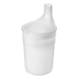 купить Стакан-поильник для взрослых BESIDE с крышкой-носиком белый 220 мл