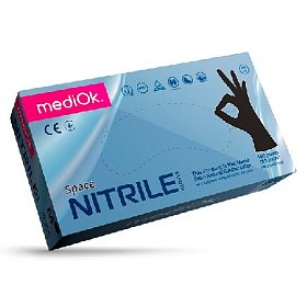 купить Перчатки нитриловые диагностические mediOk неопудренные нестерильные L черный 50 пар