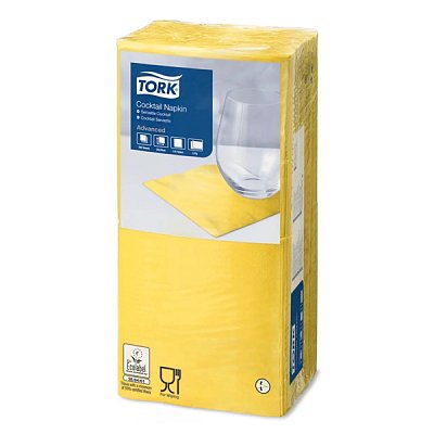 купить Салфетки двухслойные Tork 477823 24х24 см желтые 200 листов