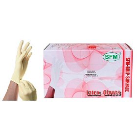 купить Перчатки латексные SFM смотровые LC неопудренные текстурированные L 50 пар