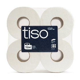 купить Бумага туалетная Tiso Big Roll+ 75 метра 2 слоя 4 шт