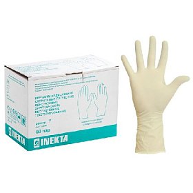 купить Перчатки латексные INEKTA хирургические стерильные неопудренные текстурированные размер 7, 50 пар