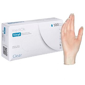 купить Перчатки виниловые MediOk нестерильные неопудренные L бесцветные 50 пар