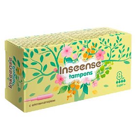 купить Тампоны с аппликатором Super + Inseense 4 капли 8 шт