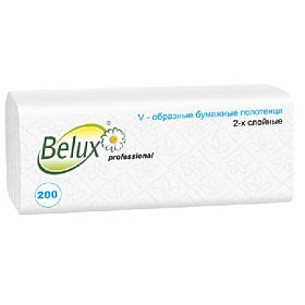 купить Полотенца бумажные V-сложения BELUX 2-слойные 22 х 24 см 200 листов 18 шт/уп