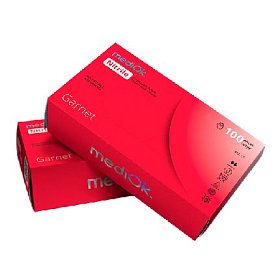 купить Перчатки нитриловые смотровые неопудренные mediOk Garnet красные S 50 пар