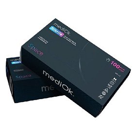 купить Перчатки нитриловые смoтровые mediOk Space нестерильные черные S 50 пар